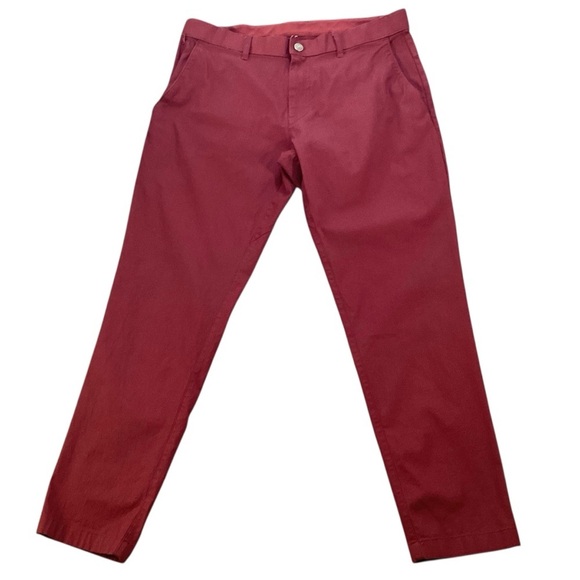 Fabletics Men’s The High Side Chino Slim Fit Size 32 Merlot Color - Picture 1 of 8